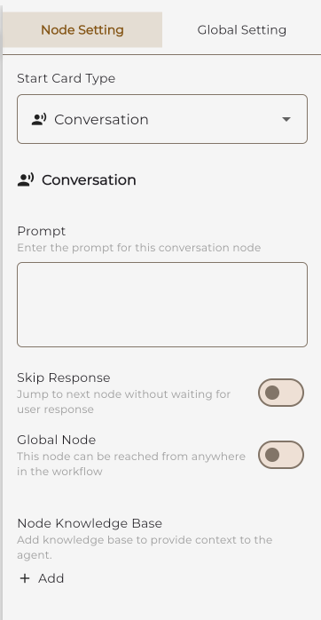 Right panel with settings