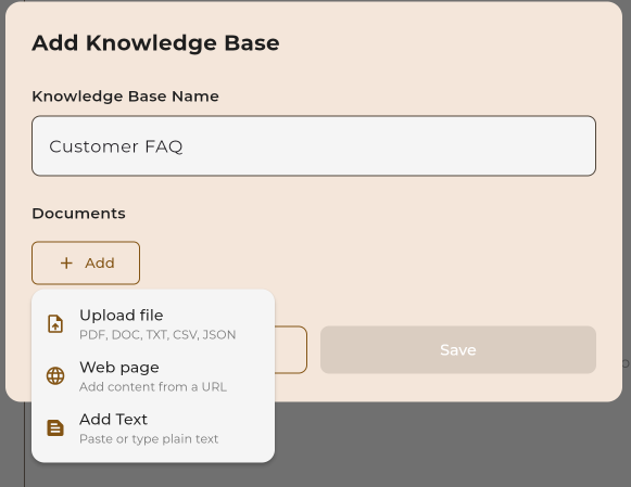 Upload documents
