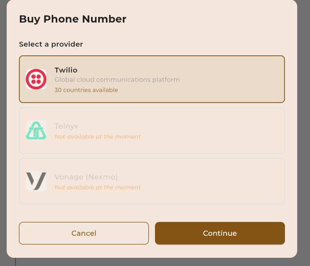 Select provider