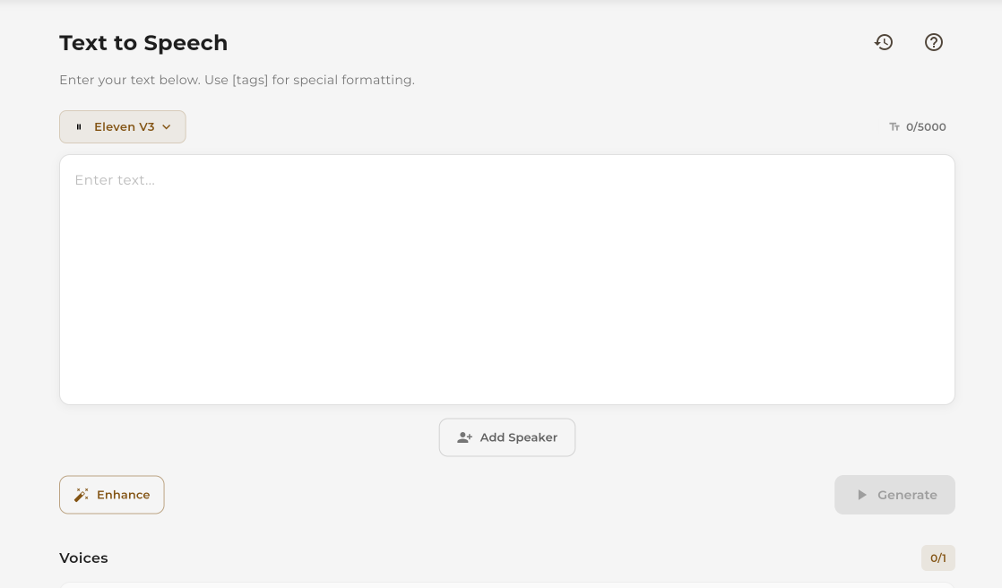 TTS text input area
